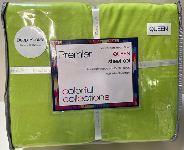 SOLID COLOR BRIGHT NEON WRINKLE FREE SHEET SETS WITH PILLOWCASES, EXTRA DEEP