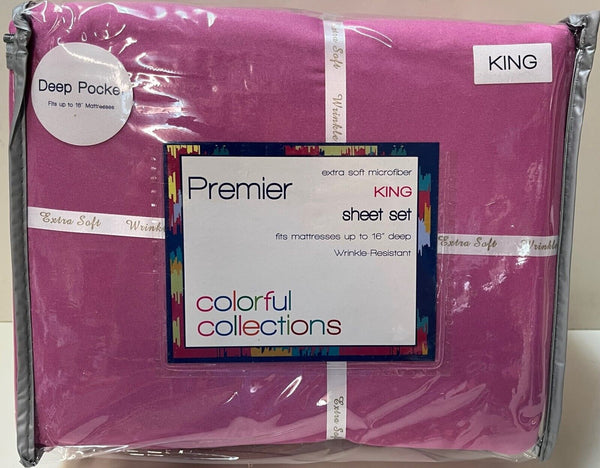 SOLID COLOR BRIGHT NEON WRINKLE FREE SHEET SETS WITH PILLOWCASES, EXTRA DEEP