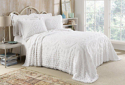 KINGSTON TUFTED CHENILLE BEDSPREAD AND PILLOW SHAM SET, ALL COTTON