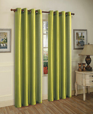 SET OF 4 FAUX SILK GROMMET TOP CURTAINS - 84