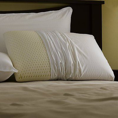 TALALAY LATEX FOAM BED PILLOW WITH ZIPPERED PILLOW COVER