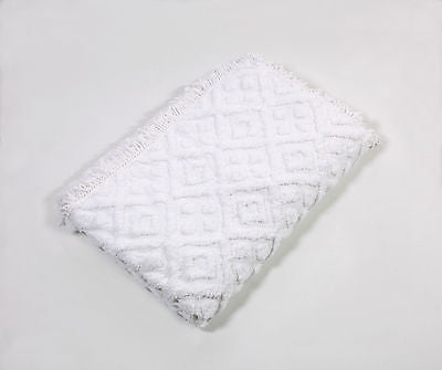 DIAMOND TUFTED CHENILLE BEDSPREAD AND PILLOW SHAM SET, ALL COTTON