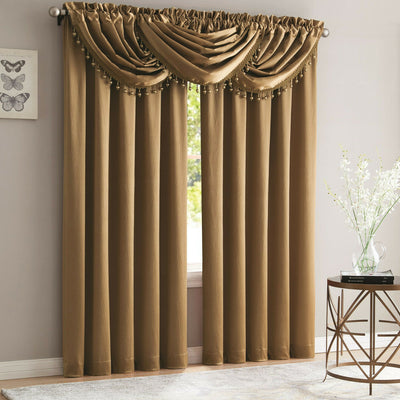 Bridget 5 Piece Curtain Set with Beaded Austrian Valances