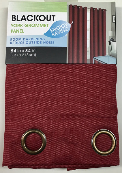 Set of 2 York Blackout Thermal Lined Grommet Top Curtain Drapery Panels 84 Long