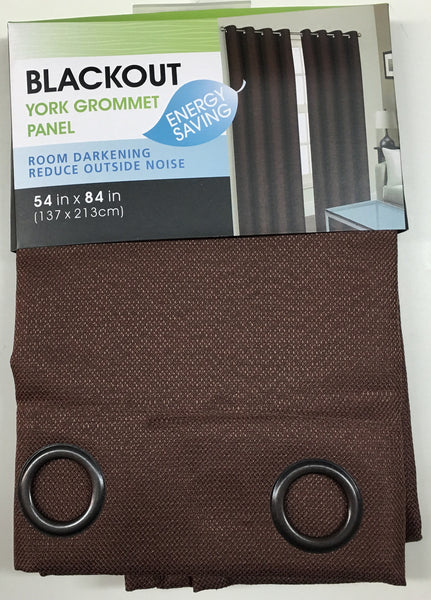 Set of 2 York Blackout Thermal Lined Grommet Top Curtain Drapery Panels 84 Long