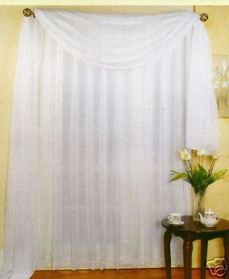 SHEER VOILE 216" WINDOW SCARF WHITE