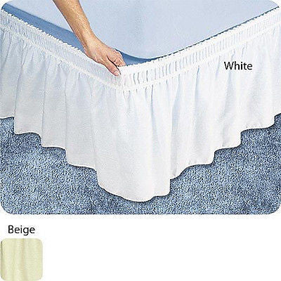 WRAP AROUND BED SKIRT, DUST RUFFLE, 18" DROP