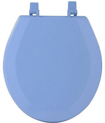 HARD WOOD STANDARD ROUND TOILET SEAT - BLUE