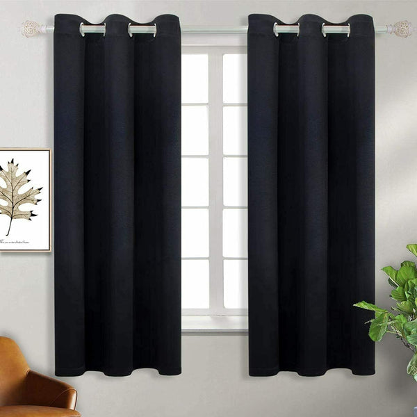 Set of 2 Jeannie Room Darkening Blackout Curtain Panels with Grommets