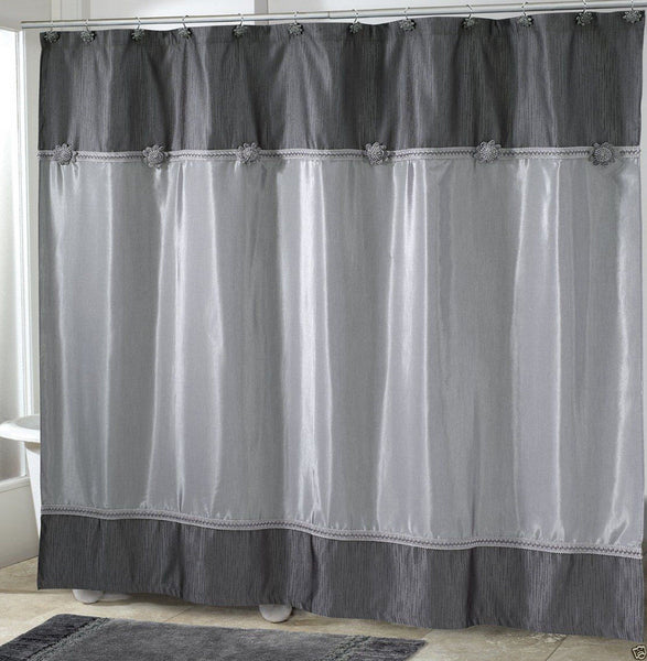 Avanti Linens Braided Medallion Shower Curtain, Granite