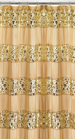Popular Bath Sinatra CHAMPAGNE GOLD Fabric Shower Curtain
