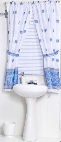 WINDSOR FABRIC WINDOW CURTAIN WITH GREEK KEY BORDER