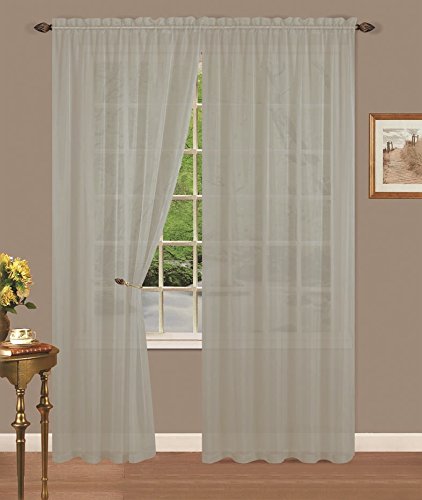 Set of 2 Sheer Voile Tailored Curtains