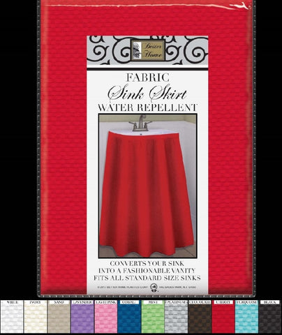 MOSAIC FABRIC SINK SKIRT, SELF STICK, WATER REPELLANT