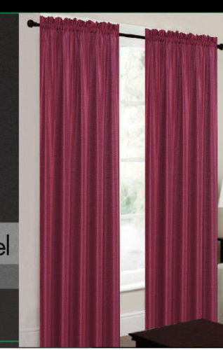 SET OF 2 TERRI FAUX SILK CURTAIN PANELS WITH ROD POCKET TOP