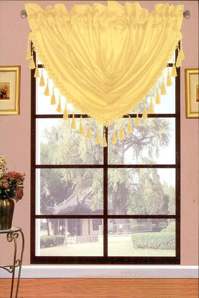 SET OF 2 TERRI FAUX SILK CURTAIN PANELS WITH ROD POCKET TOP