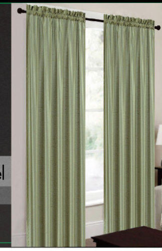 SET OF 2 TERRI FAUX SILK CURTAIN PANELS WITH ROD POCKET TOP